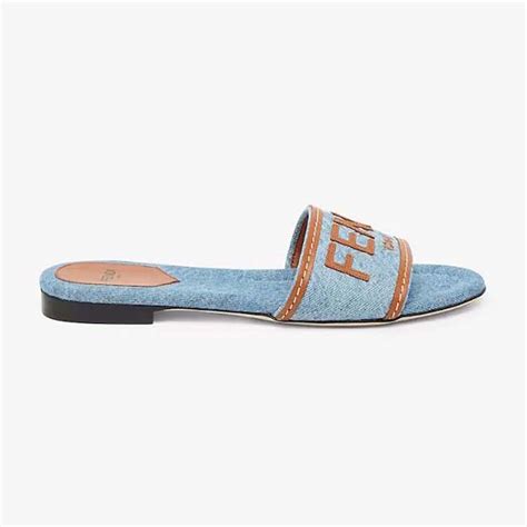 fendi fur slides womens|Fendi denim slides.